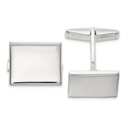 Velora Sterling Silver Polished Rectangle Cuff Links