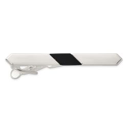 Caldera Sterling Silver Polished Onyx Tie Bar