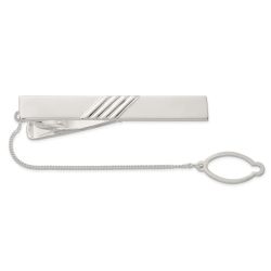 Vesper Sterling Silver Polished with Tie Chain Tie Bar