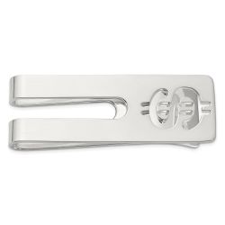 Aria Sterling Silver Rhodium-plated Polished Cut Out Dollar Sign Money Clip