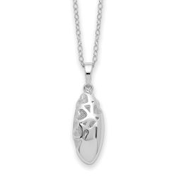 Sentimental Expressions Sterling Silver Rhodium-plated Scrolled Hearts Ash Holder 18 Inch Necklace