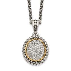 Sculpted Iris Soft Cascade Shey Couture Sterling Silver with 14K Accent 18 Inch Antiqued Diamond Necklace