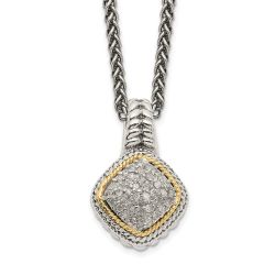 Cool Brook Shey Couture Sterling Silver with 14K Accent 18 Inch Diamond Necklace