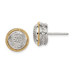 Snuggle Song Shey Couture Sterling Silver Rhodium-plated with 14K Accent Polished Diamond Post Earrings