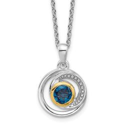 Calm River Cool Cove Shey Couture Sterling Silver Rhodium-plated with 14k Accent London Blue Topaz 18 inch Necklace