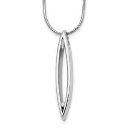 Amber Birch White Ice Sterling Silver Rhodium-plated 18 Inch Diamond Necklace with 2 Inch Extender