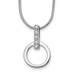 Twilight Aria White Ice Sterling Silver Rhodium-plated 18 Inch Open Circle Diamond Necklace with 2 Inch Extender