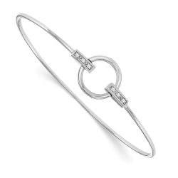 Seren White Ice Sterling Silver Rhodium-plated Diamond Bangle