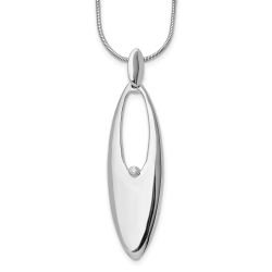 Calm Cascade White Ice Sterling Silver Rhodium-plated 18 Inch Diamond Necklace with 2 Inch Extender