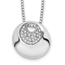 Soft Ember White Ice Sterling Silver Rhodium-plated 18 Inch Diamond Necklace with 2 Inch Extender