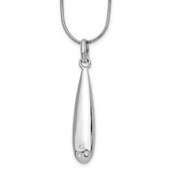 Emerald Halo Regal Cascade White Ice Sterling Silver Rhodium-plated 18 Inch Diamond Necklace with 2 Inch Extender