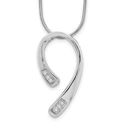 Spring Breeze White Ice Sterling Silver Rhodium-plated 18 Inch Diamond Necklace with 2 Inch Extender