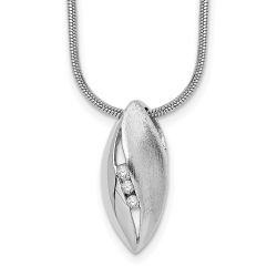 Sunlit Lily Moonlit Garden White Ice Sterling Silver Rhodium-plated Satin and Polished 18 Inch Diamond Necklace with 2 Inch Extender