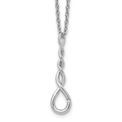 Satin Grove White Ice Sterling Silver Rhodium-plated 18 Inch Twisted Diamond Accent Necklace with 2 Inch Extender