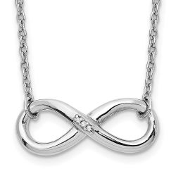 Majestic Magnolia Seren White Ice Sterling Silver Rhodium-plated 18 Inch Diamond Infinity Necklace