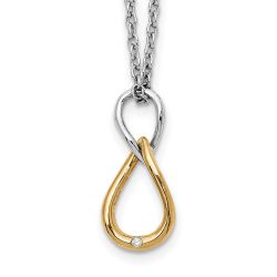 Clean Stream Zephyr White Ice Sterling Silver Rhodium-plated Gold-tone 18 Inch Diamond Necklace with 2 Inch Extender