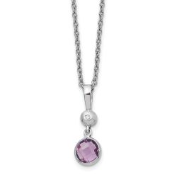 Twilight Mesa Eden White Ice Sterling Silver Rhodium-plated 18 inch Diamond and Amethyst Necklace with 2 inch Extender