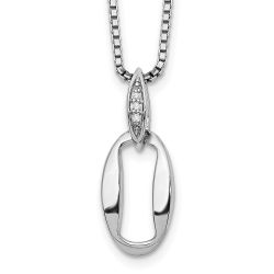 Gilded Elm Gilded Cove White Ice Sterling Silver Rhodium-plated 18 Inch Diamond Necklace with 2 Inch Extender