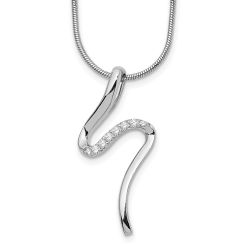 Silver Pebble White Ice Sterling Silver Rhodium-plated 18 Inch Diamond S Shaped Necklace with 2 Inch Extender