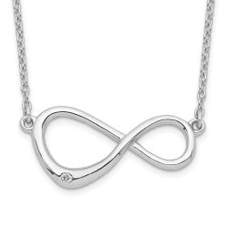 Spring Jasmine White Ice Sterling Silver Rhodium-plated 16 Inch Diamond Infinity Symbol Necklace