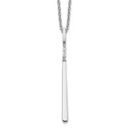 Gilded Shore Noble Nova White Ice Sterling Silver Rhodium-plated 18 Inch Diamond Necklace with 2 Inch Extender