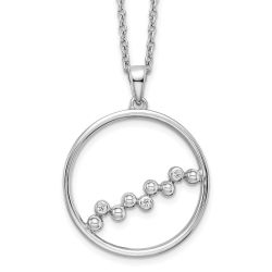 Dusk Cove White Ice Sterling Silver Rhodium-plated 18 Inch Diamond Open Circle Necklace with 2 Inch Extender