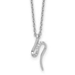Amber Breeze Velvet Stream White Ice Sterling Silver Rhodium-plated 18 inch Diamond Necklace plus 2 inch Extender