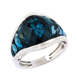 14kt White Gold Bellarri London Blue Topaz Ring