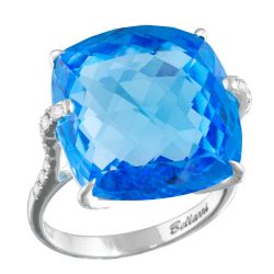 14kt White Gold Bellarri Blue Topaz Ring