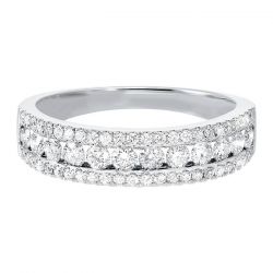 14KT White Gold & Diamond Baguettes Fashion Ring    - 1 ctw