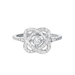 14KT White Gold & Diamond Love Crossing Fashion Ring  - 1-1/2 ctw