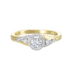 10K Yellow Gold Diamond Promise Ring