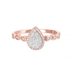 10K Rose Gold Diamond Promise Ring