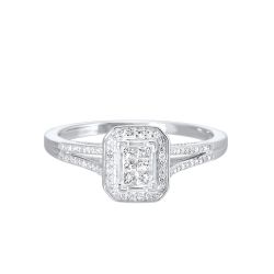 LinAeXe 14K White Gold Diamond Ring