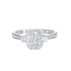 SolXeVio 14K White Gold Diamond Ring
