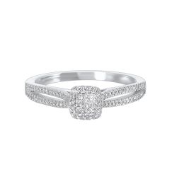 AeLuxLo OraLinSol 14K White Gold Diamond Ring