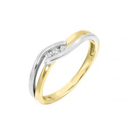 Yellow and White Gold Diamond Ring