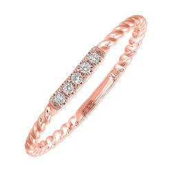 VioSolVer 14K Rose Gold Diamond Ring