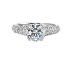 Radiant Tapered Elegance Semi-Mount Ring .46CTW