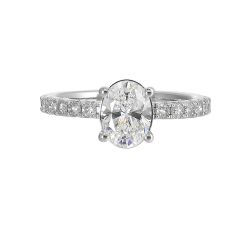 Eternal Oval Solitaire Semi-Mount Ring .35CTW