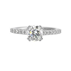 Radiant Dual-Prong Solitaire Semi-Mount Ring .50CTW