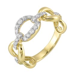 Aurelia Links 14K Yellow Gold Diamond Interlocking Ring