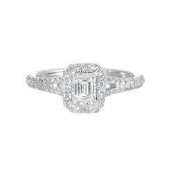 14kt White Gold Diamond Ring 3/4ctw Complete