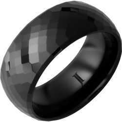 Black Diamond Ceramic Faceted Ring