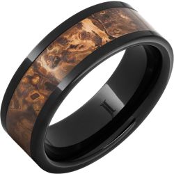 Black Diamond Ceramic Ring With Distressed Copper Inlay