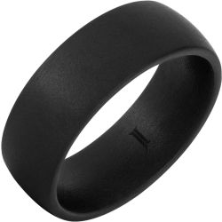 Black Diamond Ceramic Dome Ring With Military Sandblast Finish