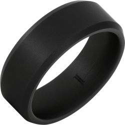 Black Diamond Ceramic Ring With Military Sandblast Finish