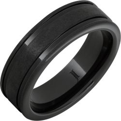 Black Diamond Ceramic Ring With Stone Finish