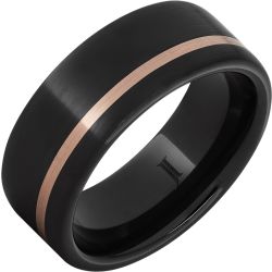 Pure Class - Black Diamond Ceramic Ring with Rose Gold Inlay