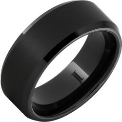 Black Diamond Ceramic Ring with Sandblast Finish